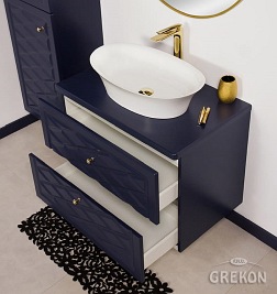 Szafka z umywalką granatowy mat 80 cm seria Cobra G Gante