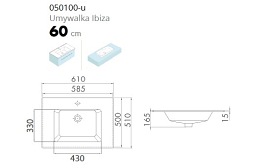 Umywalka 60 cm Ibiza Cerastyle
