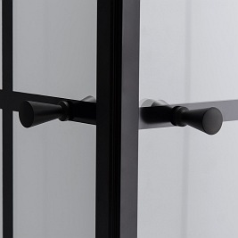 Czarna kabina prysznicowa kwadratowa loft szprosy drzwi składane 90x90 BS08B