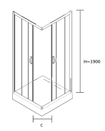Czarna kabina prysznicowa kwadratowa 80x80 Stylio BK501QTK+