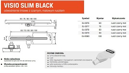 Visio Slim Black New Trendy czarny odpływ liniowy 80 cm OL-0078 ruszt czarny matowy