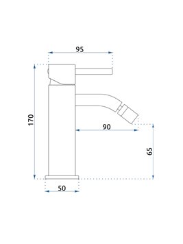 Miedź połysk bateria bidetowa Lungo Rea