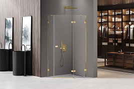 Zlota kabina pięciokątna 100x80 EXK-3850 Avexa New Trendy Gold Shine