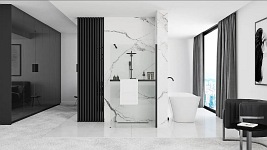 Czarna ścianka prysznicowa z półką i wieszakiem 120 cm Aero Black Evo Rea