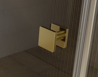 Złota kwadratowa kabina prysznicowa 90x90 lewa Pixa Gold Besco