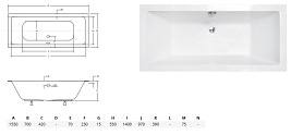 Wanna prostokątna do zabudowy Quadro Slim Besco 155 cm