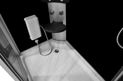 Kabina prysznicowa z hydromasażem na niskim brodziku 120x85 prawa MO-09914P