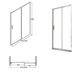 Kabina prysznicowa drzwi rozsuwane 120x80 cm Actis Besco