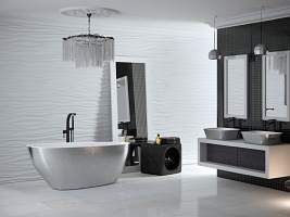 Wanna wolnostojąca srebrna + klik-klak chrom Goya Glam 160 Besco