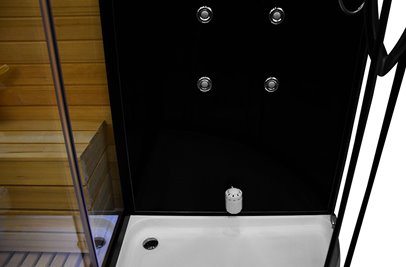 Sauno kabina prysznicowa czarna 180x110 cm MO-1751B LEWA TRIO