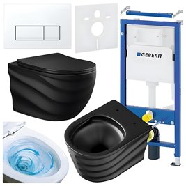 Zestaw podtynkowy stelaż GEBERIT DUOFIX + miska SKAL-MTB-RIM-01 + przycisk DELTA 50 biały