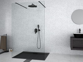 Kabina prysznicowa Walk In, ścianka 110 Aveo Due Black Besco