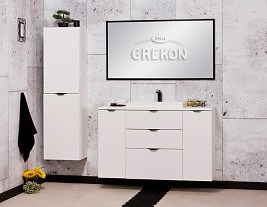 Biała szafka łazienkowa z umywalką 120/3 cm Liv Victa