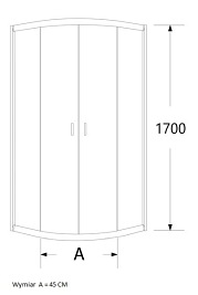 Kabina prysznicowa, półokrągła 90x90 Stylio BK502KT+