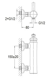 Bateria prysznicowa AM5240 ORB Armance Omnires
