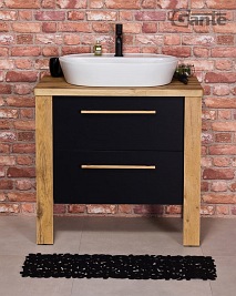 Stojąca szafka łazienkowa 80 cm czarny mat z umywalką Cortez Gante