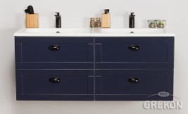 Wisząca szafka z umywalką granatowy mat 120/4 cm seria Grend Gante