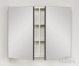 Czarna matowa szafka wisząca z lustrem 65x80 Victa