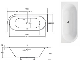 Wanna do zabudowy Avita Slim Besco lewa 180x80 cm