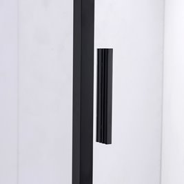 Czarna prostokątna kabina prysznicowa Super Slim Nova 90x80 drzwi rozsuwane