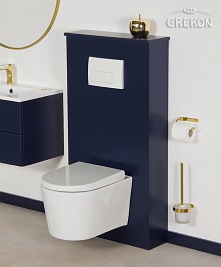 Kompletna zabudowa stelaża podtynkowego WC granatowy mat Belli Gold