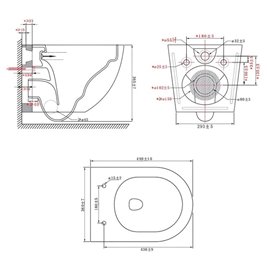 Zestaw podtynkowy stelaż CERSANIT MITO 40 MECH + miska PURO-WH-03 + przycisk ENTER II czarny mat