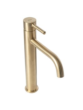 Bateria umywalkowa wysoka Lungo Rea złoto szczotkowane