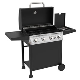 Grill gazowy APOLLO-C kolor czarny ruszt żeliwny moc 14,5 kW + pokrowiec + palnik boczny