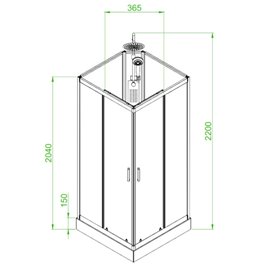 Kabina prysznicowa zabudowana na niskim brodziku kwadratowa 80x80 LISA-80