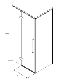 Złota prostokątna kabina prysznicowa 100x80 BK248T08/10ZL Fresh Line Lewa