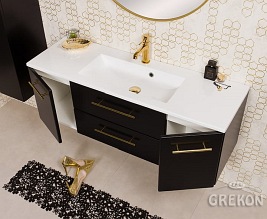 Szafka wisząca z umywalką czarny mat 120 cm Belli Gold Gante