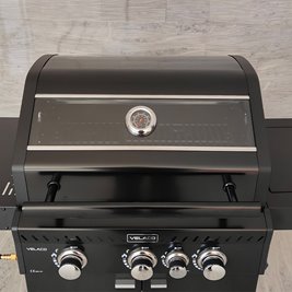 Grill gazowy ZEUS-B kolor czarny ruszt żeliwny moc 11,5 kW + pokrowiec + palnik boczny