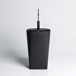 Umywalka wolnostojąca ceramiczna owalna czarny mat 49x37x83 cm CLARO-MTB-490