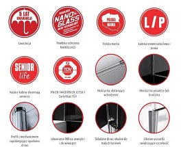 Drzwi wnękowe składane 80 cm Paradiso Atrium