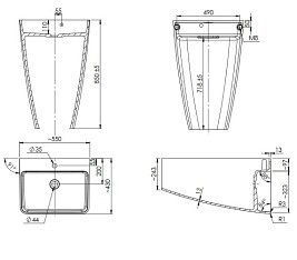Umywalka wolnostojąca z lanego marmuru Parma UW Marble+