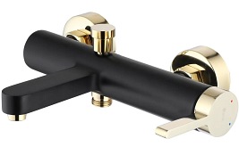 Czarna bateria wannowa Polo Black Gold Mat Rea