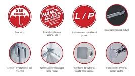 Kabina prysznicowa Napoli 120x80 Atrium