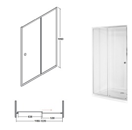 Drzwi prysznicowe rozsuwane 120 cm Duo Slide Besco