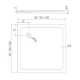 Mild Stone New Trendy B-0585 czarny brodzik prysznicowy kwadratowy 100x100 cm struktura kamienia