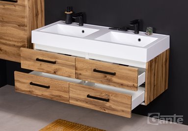 Szafka wisząca z umywalką 120 cm kolor dąb naturalny 50/4 seria Fokus Loft Gante