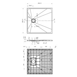 Biały brodzik prysznicowy kwadratowy o strukturze kamienia 80x80 cm Riko Hydrosan