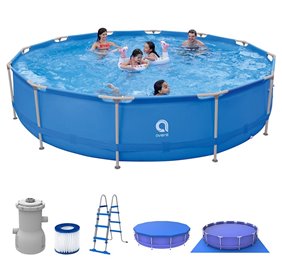 Duży basen ogrodowy stelażowy prostokątny Avenli Palm średnica 450 cm