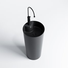 Umywalka wolnostojąca ceramiczna owalna czarny mat 85x40 cm LINO-MTB-400