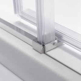 Chromowana prostokątna kabina prysznicowa Super Slim Nova 90x80 drzwi rozsuwane