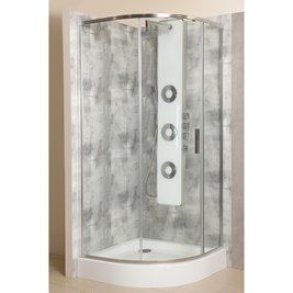Kabina prysznicowa jednoskrzydłowa półokrągła z brodzikiem 80x80 RPS Solid Kerra