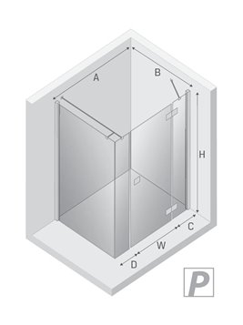 Kabina prysznicowa 150x90 EXK-1229 prawa Reflexa New Trendy