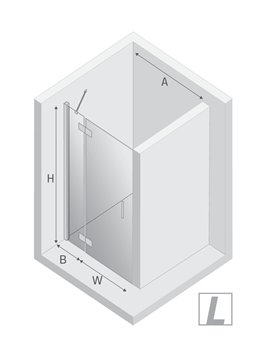 Drzwi prysznicowe uchylne 120 cm lewe New Renoma D-0101A