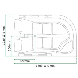 Czarna wanna z hydromasażem Venezia 761 Fala 180x120 lewa
