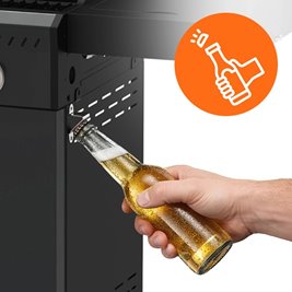 Grill gazowy ZEUS-B kolor czarny ruszt żeliwny moc 11,5 kW + pokrowiec + palnik boczny zdjęcie 8