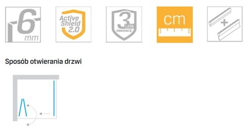 Kabina prysznicowa 90x90 lewa D-0289A/D-0120B New Soleo Black New Trendy